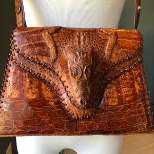 Vintage Cuban Alligator Bag 1940s-1950s
